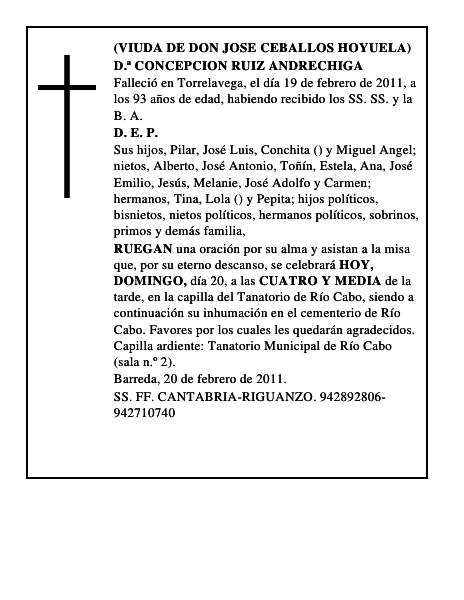 D.ª CONCEPCION RUIZ ANDRECHIGA
