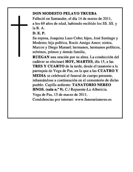 DON MODESTO PELAYO TRUEBA