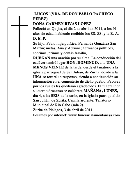 DOÑA CARMEN RIVAS LOPEZ