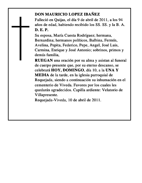 DON MAURICIO LOPEZ IBAÑEZ
