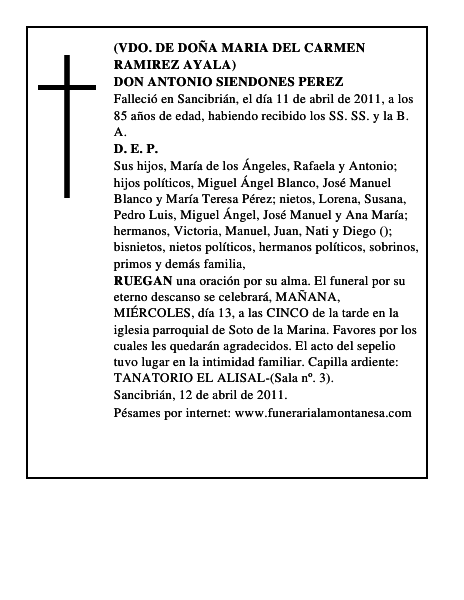 DON ANTONIO SIENDONES PEREZ