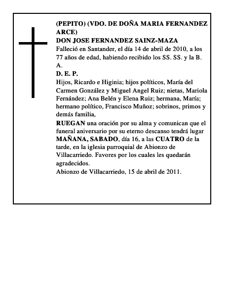 DON JOSE FERNANDEZ SAINZ-MAZA