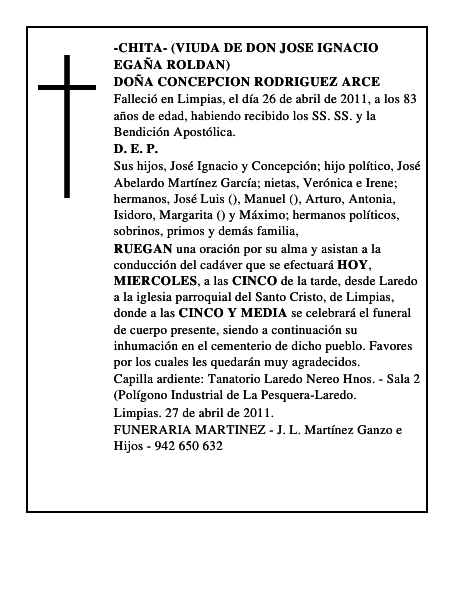 DOÑA CONCEPCION RODRIGUEZ ARCE