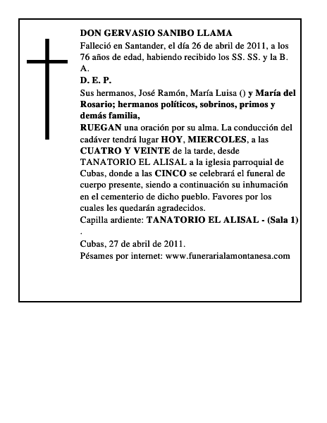 DON GERVASIO SANIBO LLAMA