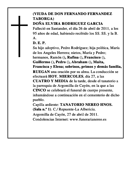 DOÑA ELVIRA RODRIGUEZ GARCIA