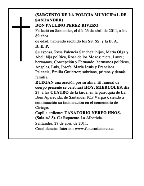 DON PAULINO PEREZ RIVERO