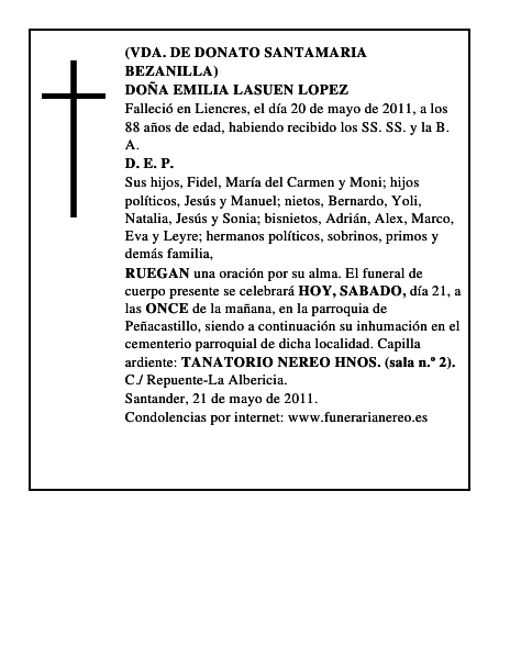 DOÑA EMILIA LASUEN LOPEZ