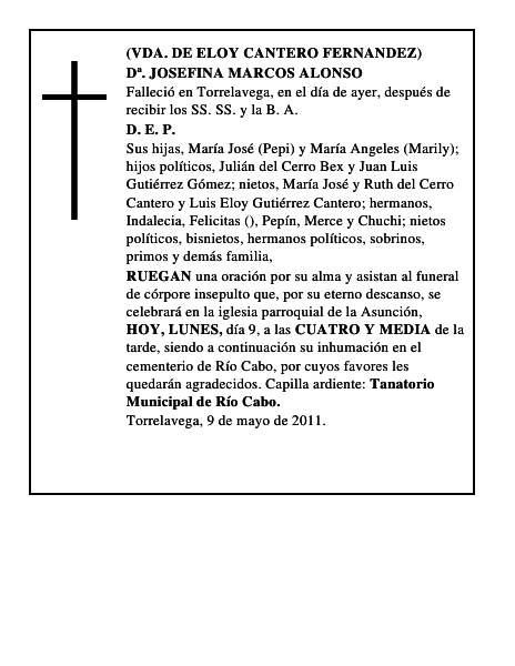 Dª. JOSEFINA MARCOS ALONSO