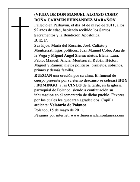DOÑA CARMEN FERNANDEZ MARAÑON