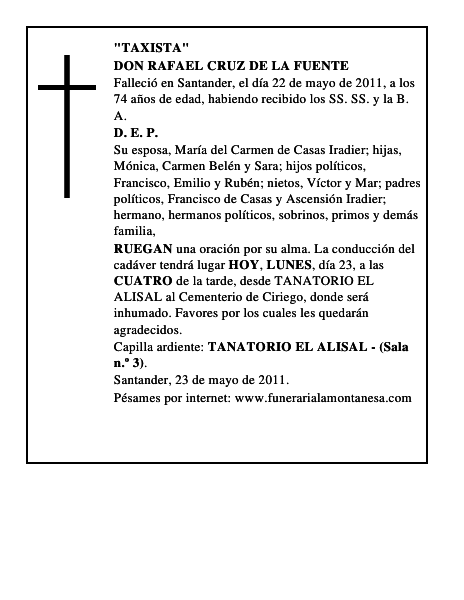 DON RAFAEL CRUZ DE LA FUENTE
