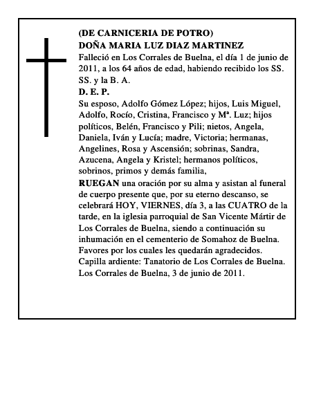 DOÑA MARIA LUZ DIAZ MARTINEZ