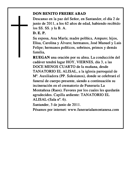 DON BENITO FREIRE ABAD