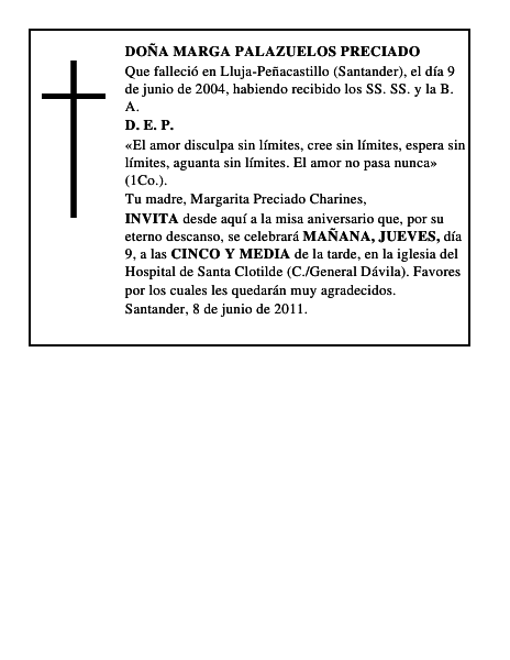 DOÑA MARGA PALAZUELOS PRECIADO