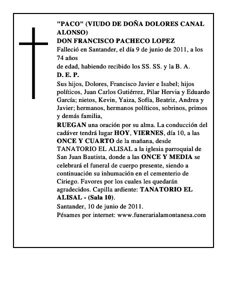 DON FRANCISCO PACHECO LOPEZ