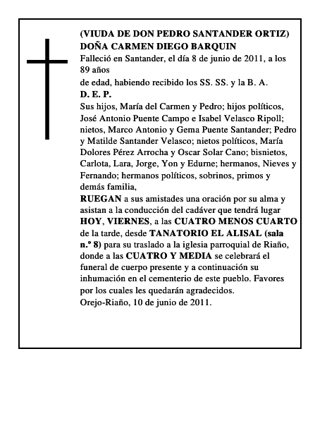 DOÑA CARMEN DIEGO BARQUIN