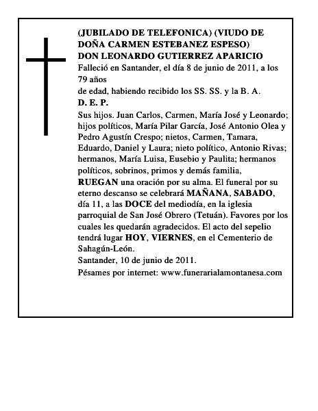 DON LEONARDO GUTIERREZ APARICIO