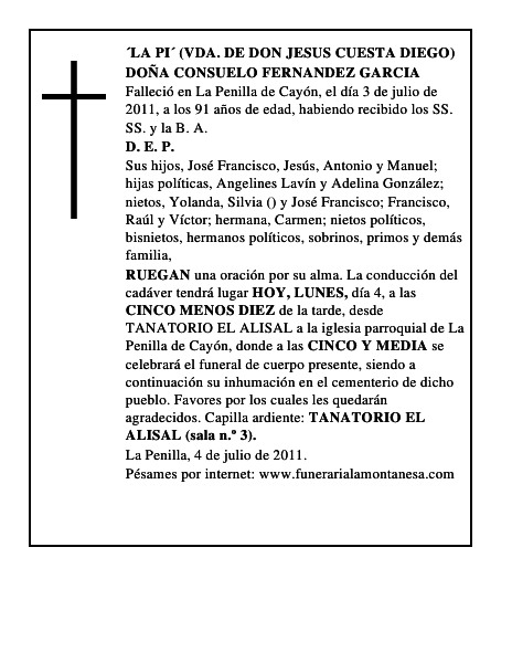 DOÑA CONSUELO FERNANDEZ GARCIA