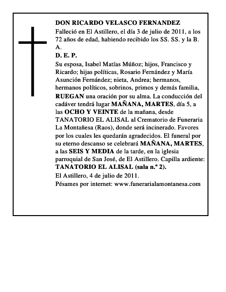 DON RICARDO VELASCO FERNANDEZ