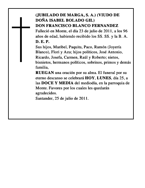 DON FRANCISCO BLANCO FERNANDEZ