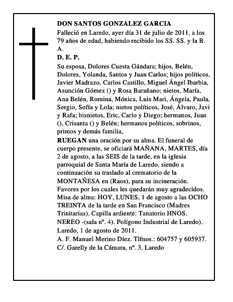 DON SANTOS GONZALEZ GARCIA