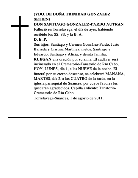 DON SANTIAGO GONZALEZ-PARDO AUTRAN