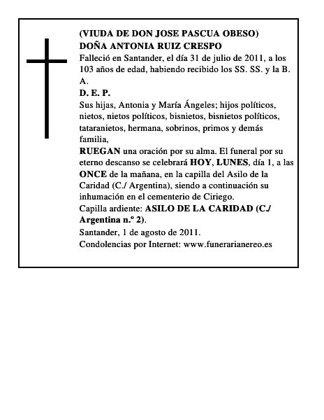 DOÑA ANTONIA RUIZ CRESPO