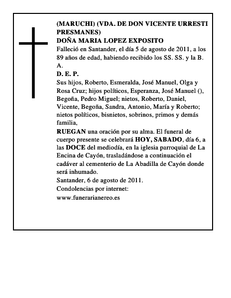 DOÑA MARIA LOPEZ EXPOSITO