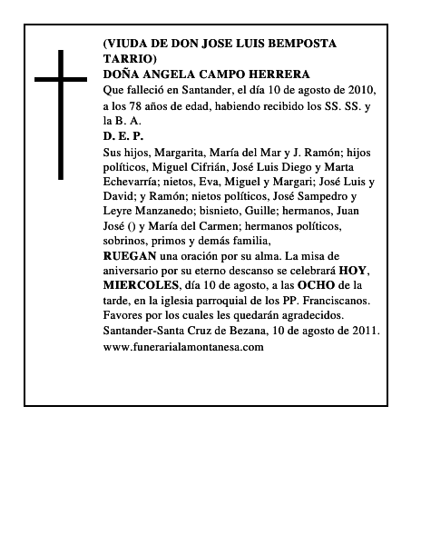 DOÑA ANGELA CAMPO HERRERA