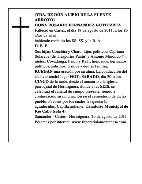 DOÑA ROSARIO FERNANDEZ GUTIERREZ