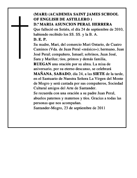 D.ª MARIA ASUNCION PERAL HERRERA