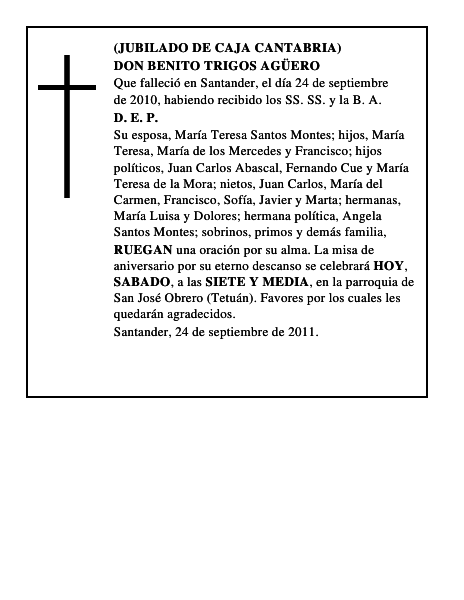 DON BENITO TRIGOS AGÜERO