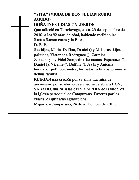 DOÑA INES UDIAS CALDERON