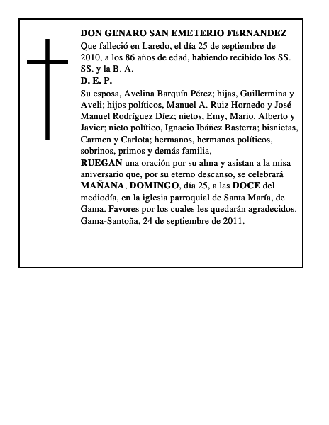 DON GENARO SAN EMETERIO FERNANDEZ