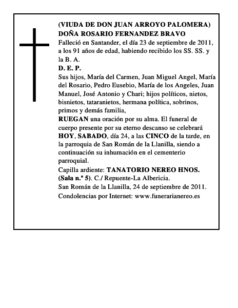 DOÑA ROSARIO FERNANDEZ BRAVO