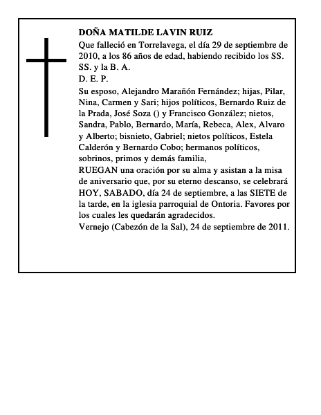 DOÑA MATILDE LAVIN RUIZ