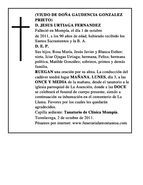 D. JESUS URTIAGA FERNANDEZ