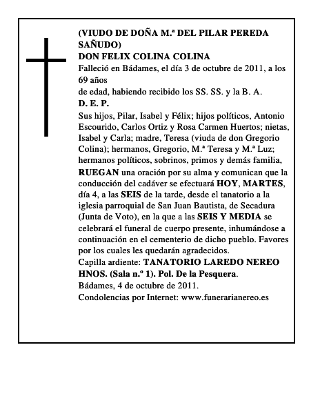 DON FELIX COLINA COLINA