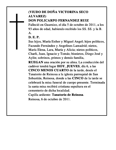 DON POLICARPO FERNANDEZ RUIZ