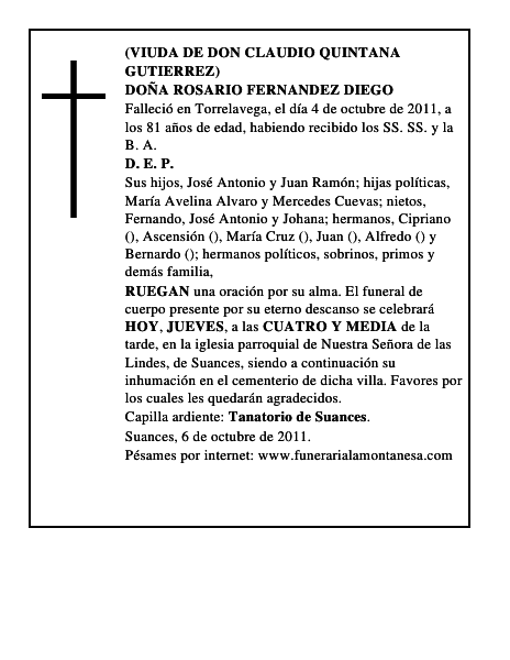 DOÑA ROSARIO FERNANDEZ DIEGO