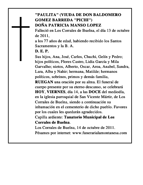 DOÑA PATRICIA MANSO LOPEZ