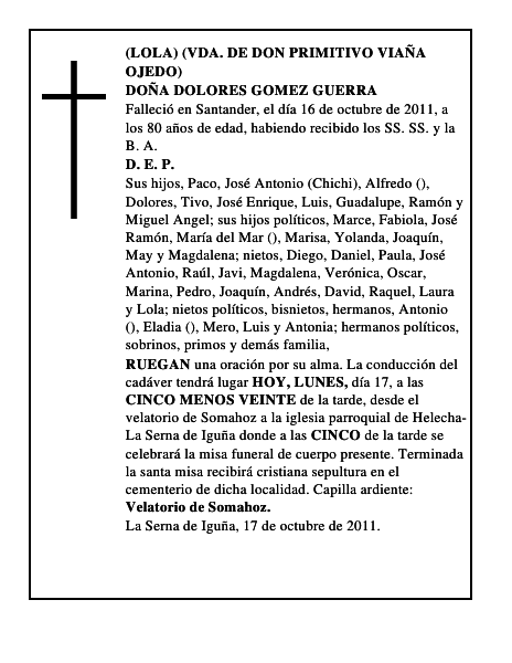 DOÑA DOLORES GOMEZ GUERRA