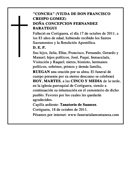 DOÑA CONCEPCION FERNANDEZ BARATEGUI