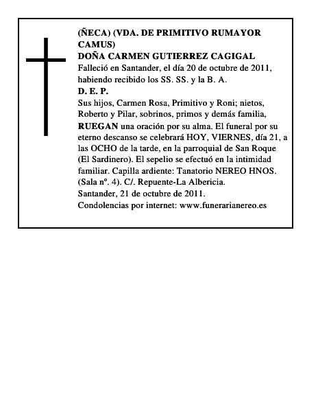DOÑA CARMEN GUTIERREZ CAGIGAL