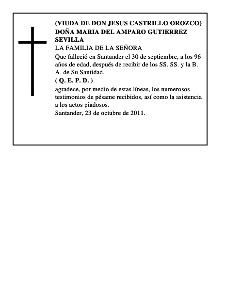DOÑA MARIA DEL AMPARO GUTIERREZ SEVILLA
