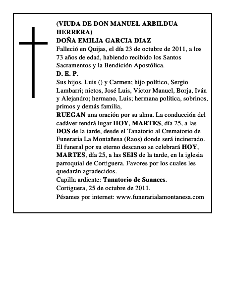 DOÑA EMILIA GARCIA DIAZ