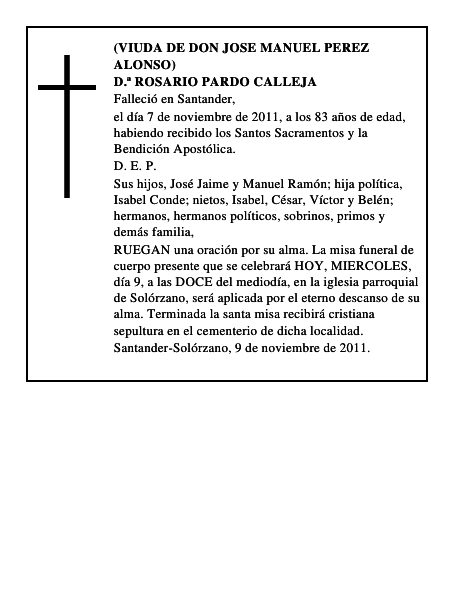 D.ª ROSARIO PARDO CALLEJA