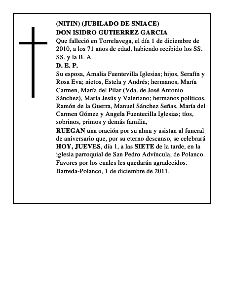 DON ISIDRO GUTIERREZ GARCIA