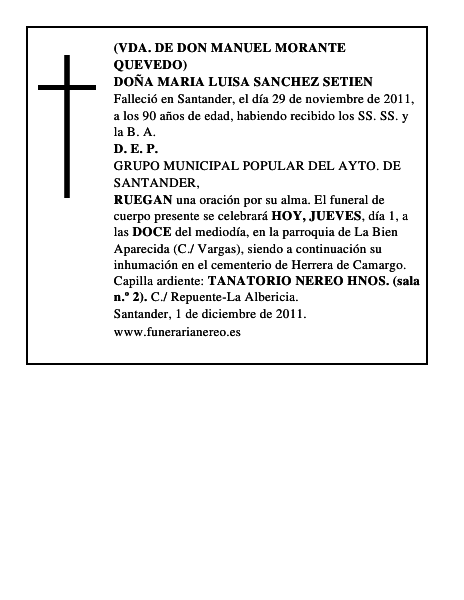 DOÑA MARIA LUISA SANCHEZ SETIEN