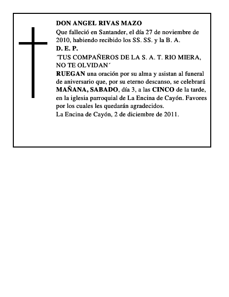 DON ANGEL RIVAS MAZO