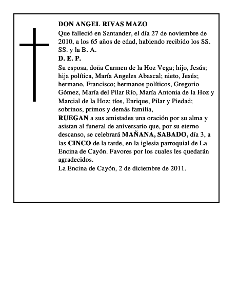 DON ANGEL RIVAS MAZO